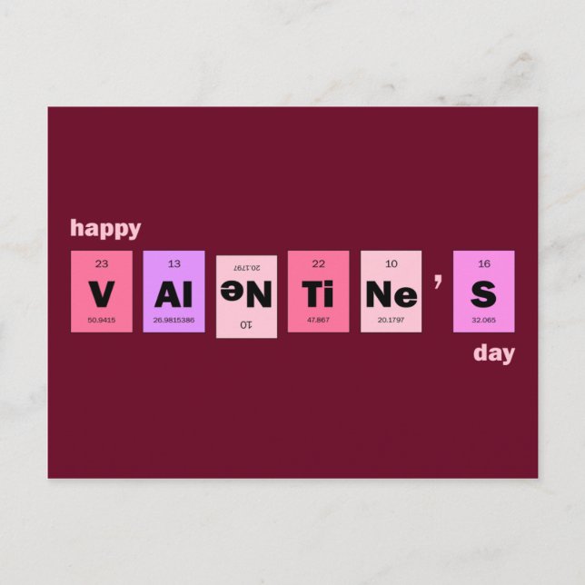 Cartes Pour Fêtes Annuelles Heureuse Sainte-Valentin scientifique Nerd geek (Devant)