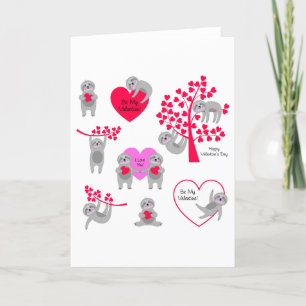 Cartes Pour Fêtes Annuelles Heureuse Sainte-Valentin Sloth
