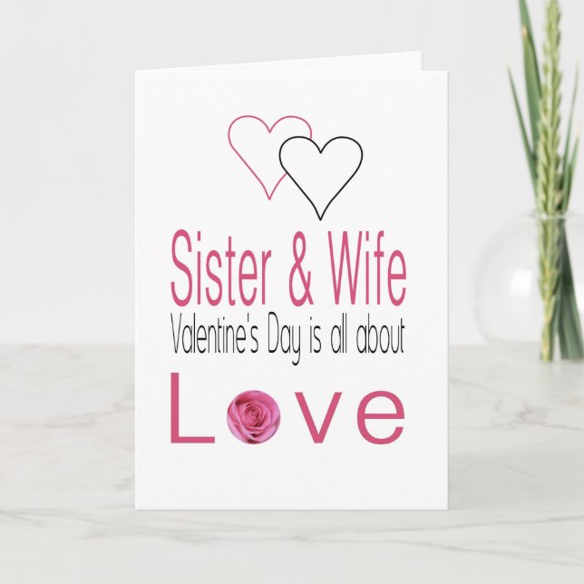 Cartes Pour Fêtes Annuelles Heureuse Sainte-Valentin soeur et femme Roses (Devant)