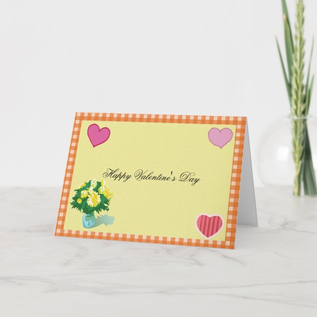 Cartes Pour Fêtes Annuelles Heureuse Sainte-Valentin, style champêtre (Devant)