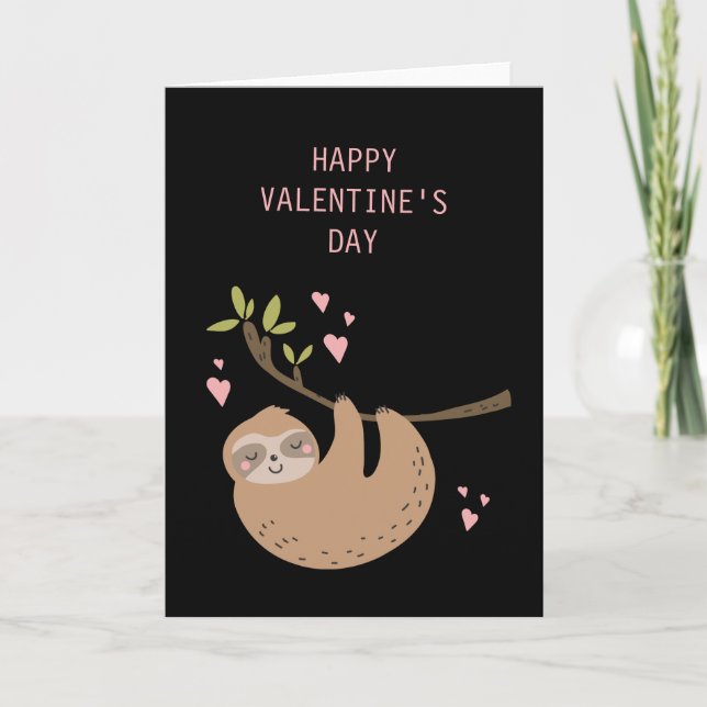 Cartes Pour Fêtes Annuelles HEUREUSE SAINTE-VALENTIN | Sweet Heart Sloth (Devant)