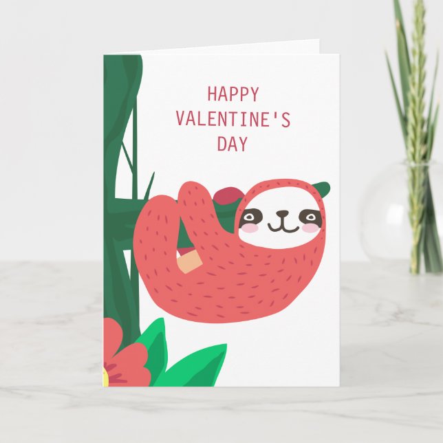 Cartes Pour Fêtes Annuelles HEUREUSE SAINTE-VALENTIN | Sweet Heart Sloth (Devant)