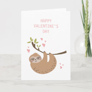 Cartes Pour Fêtes Annuelles HEUREUSE SAINTE-VALENTIN   Sweet Heart Sloth