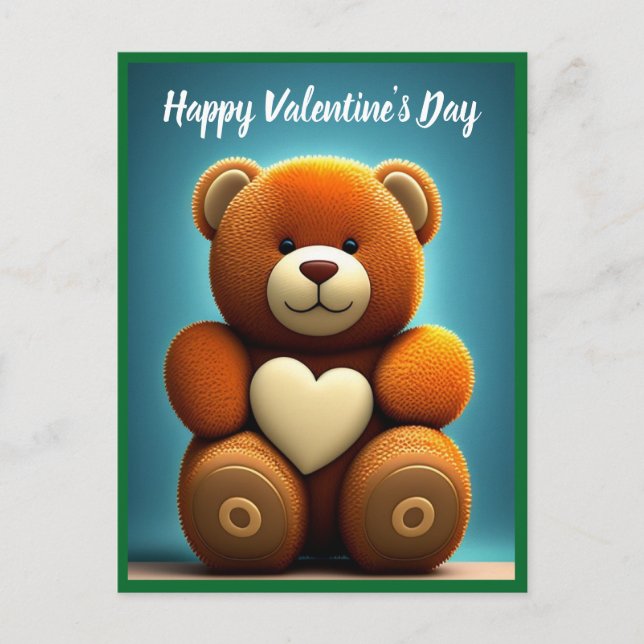 Cartes Pour Fêtes Annuelles Heureuse Sainte-Valentin Teddy Bear (Devant)