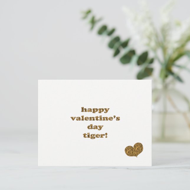 Cartes Pour Fêtes Annuelles Heureuse Sainte-Valentin Tiger ! Typographie d'imp (Debout devant)