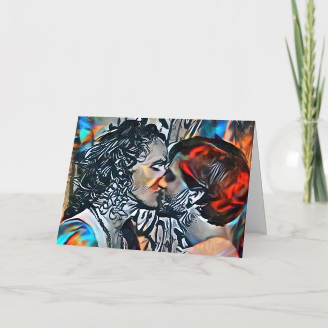 Cartes Pour Fêtes Annuelles Heureuse Sainte-Valentin | Vos Paroles Couple Kiss (Devant)