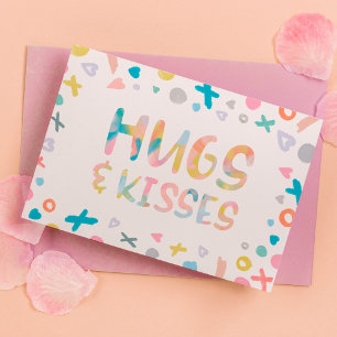 Cartes Pour Fêtes Annuelles Heureuse Sainte-Valentin XOXO Hugs, Love & Kisses