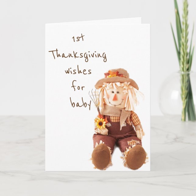 CARTES POUR FÊTES ANNUELLES HEUREUX **1ER REMERCIEMENT** (Devant)