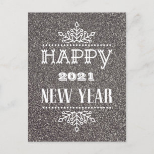Cartes Pour Fêtes Annuelles HEUREUX 2021 NOUVELLE ANNÉE   Typographie moderne