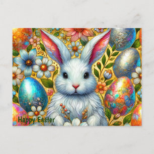 CARTES POUR FÊTES ANNUELLES HEUREUX BUNNY DE PÂQUES ACCUEILLANT ~