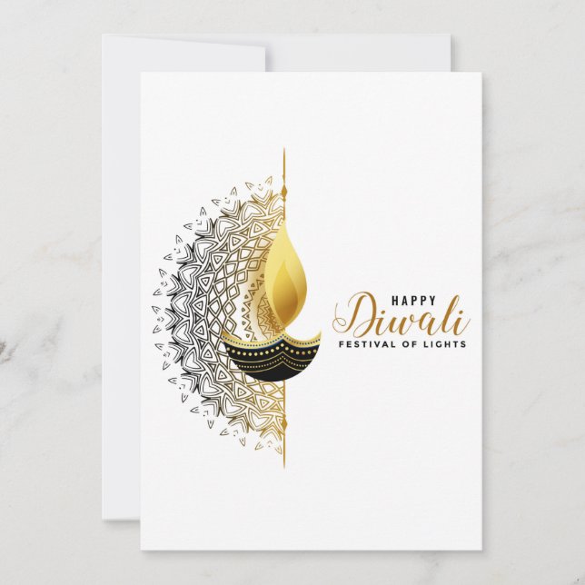Cartes Pour Fêtes Annuelles Heureux Diwali (Devant)