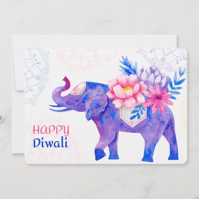 Cartes Pour Fêtes Annuelles Heureux Diwali (Devant)