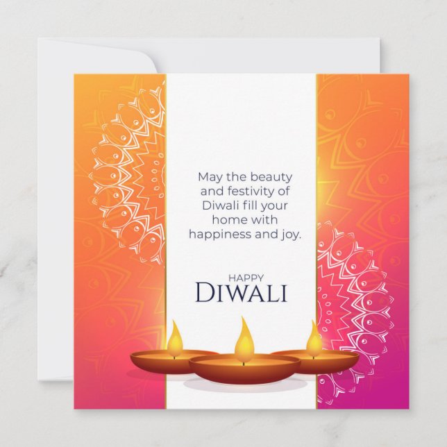 Cartes Pour Fêtes Annuelles Heureux Diwali (Devant)