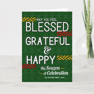 Cartes Pour Fêtes Annuelles Heureux et heureux Tribal avec nom