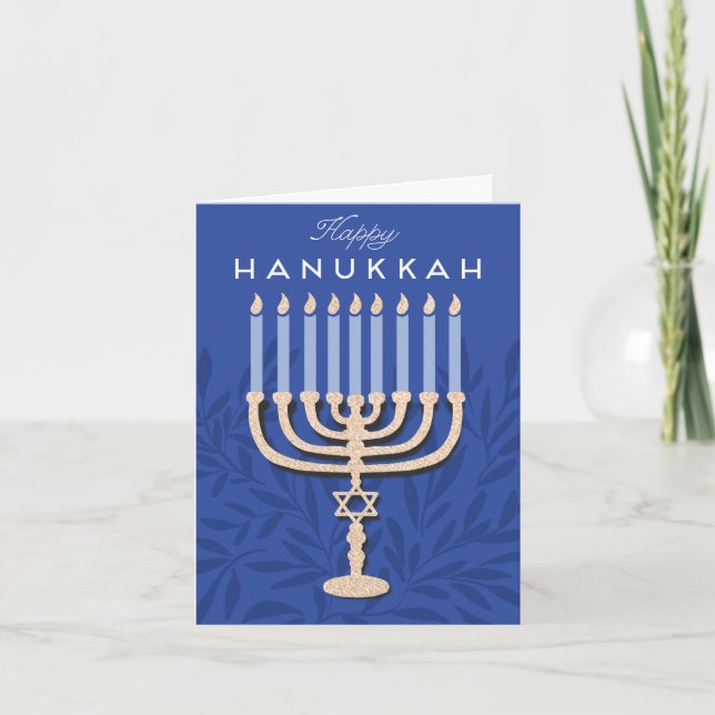 Cartes Pour Fêtes Annuelles Heureux Hanoukka Menorah (Devant)
