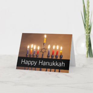 Cartes Pour Fêtes Annuelles Heureux Hanoukka Menorah bougies personnalisées