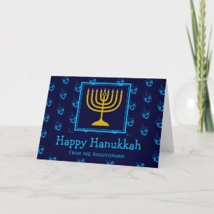 Cartes Pour Fêtes Annuelles HEUREUX HANOUKKA Menorah Dreidel Personnalisé