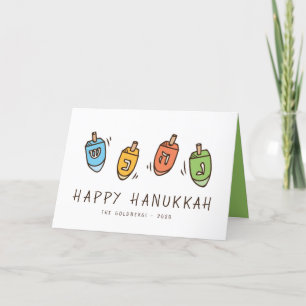 Cartes Pour Fêtes Annuelles Heureux Hanoukka Modern Dreidel