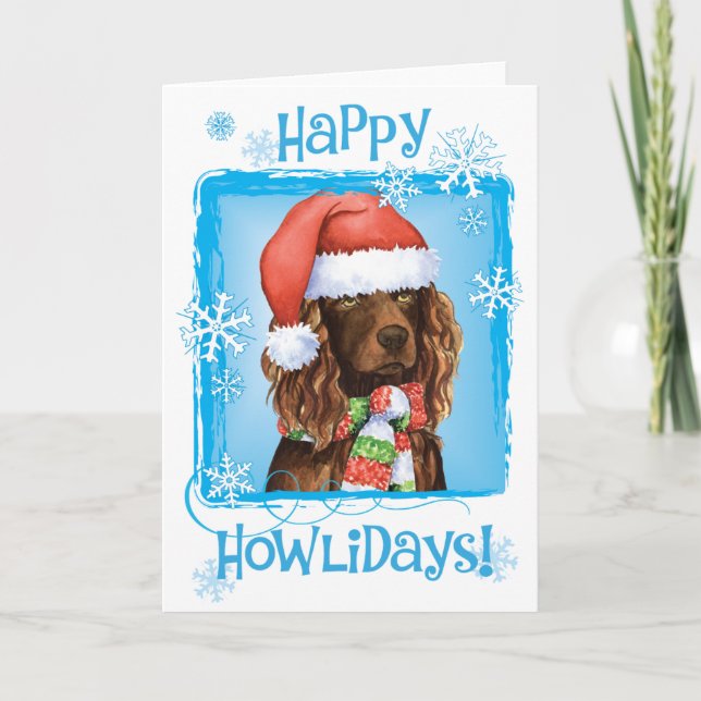 Cartes Pour Fêtes Annuelles Heureux Howliday Boykin Spaniel (Devant)