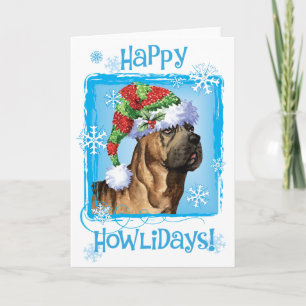 Cartes Pour Fêtes Annuelles Heureux Howlidays Cane Corso
