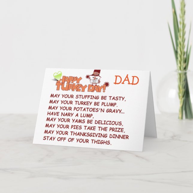 CARTES POUR FÊTES ANNUELLES HEUREUX "MERCI" À MON "PÈRE""" (Devant)