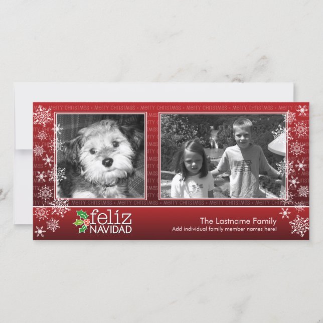 Cartes Pour Fêtes Annuelles Heureux Noël - collage de 2 photos (Devant)