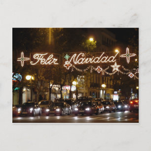 Cartes Pour Fêtes Annuelles Heureux Noël. Rue Princesse, Madrid