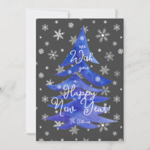heureux nouvel an bleu arbre