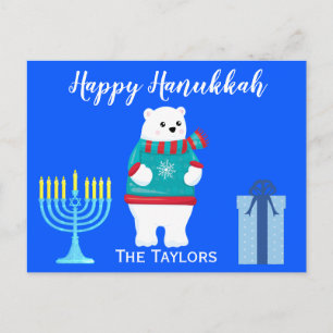 Cartes Pour Fêtes Annuelles Heureux Ours Polaire Hanoukka