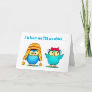 CARTES POUR FÊTES ANNUELLES **HEUREUX OWLS** VOUS SOUHAITEZ UN PÂQUES AMUSANT!