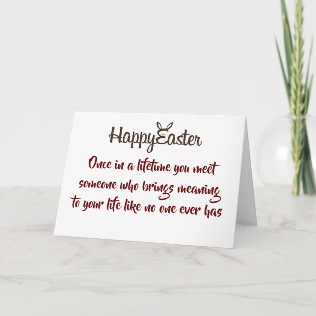 CARTES POUR FÊTES ANNUELLES HEUREUX PÂQUES À "L'AMOUR DE MA VIE" (Devant)
