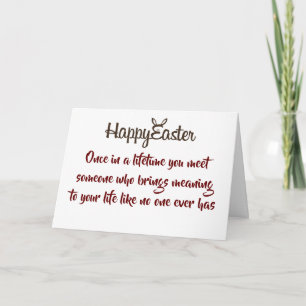 CARTES POUR FÊTES ANNUELLES HEUREUX PÂQUES À "L'AMOUR DE MA VIE"