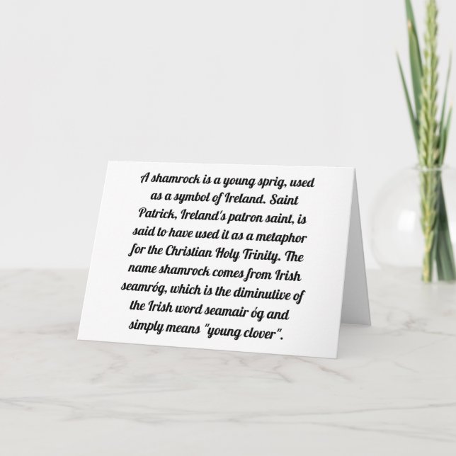 CARTES POUR FÊTES ANNUELLES HEUREUX "ST. JOUR DU PATRCK" (Devant)