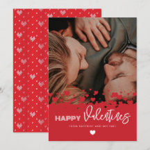 Heureux Valentines Photo Coeurs rouges Couple Fami