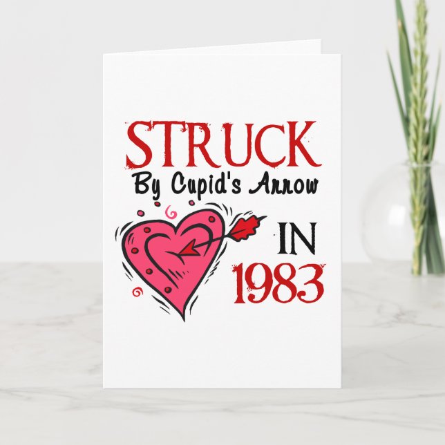 Cartes Pour Fêtes Annuelles Heurté par la flèche du cupidon en 1983 (Devant)