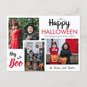 Cartes Pour Fêtes Annuelles Hey Boo Éffrayant Halloween Famille Photo Collage