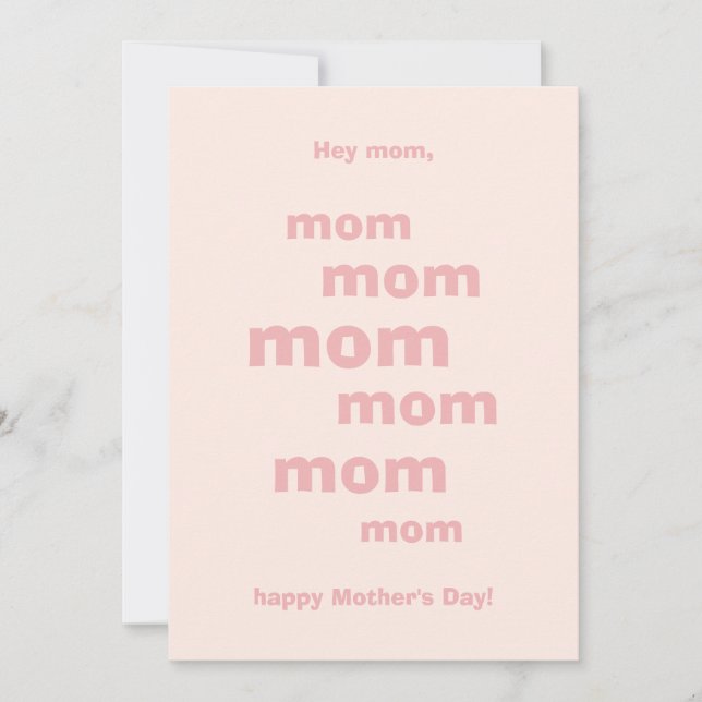 Cartes Pour Fêtes Annuelles Hey Maman, Parties scintillant des Coeurs Roses Bo (Devant)