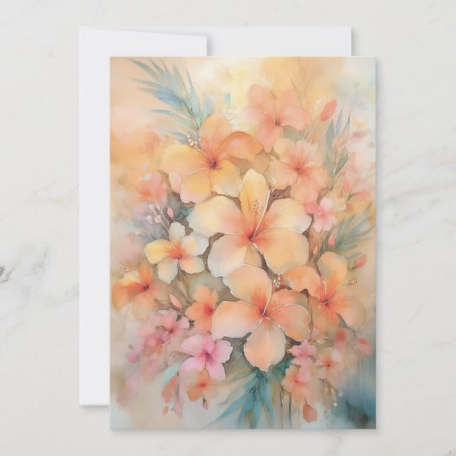 Cartes Pour Fêtes Annuelles Hibiscus de rêve hawaïen (Devant)