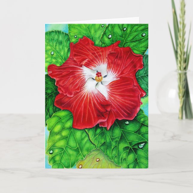 Cartes Pour Fêtes Annuelles Hibiscus hawaïen (Devant)
