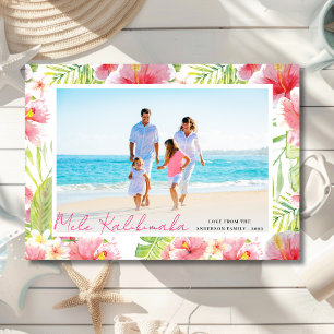 Cartes Pour Fêtes Annuelles Hibiscus tropical Mele Floral Kalikimaka