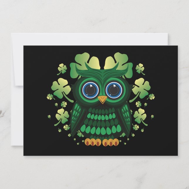 Cartes Pour Fêtes Annuelles Hibou de la Saint-Patrick (Devant)
