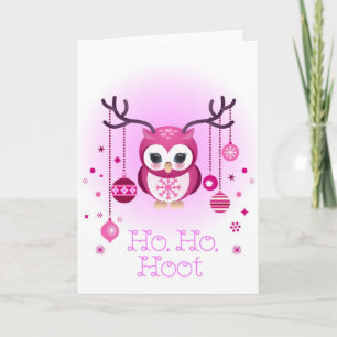 Cartes Pour Fêtes Annuelles Hibou d'hiver