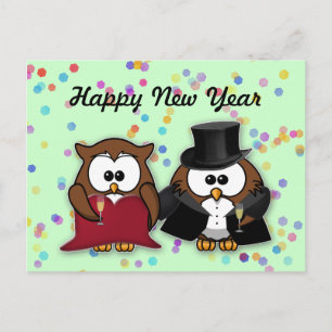 Cartes Pour Fêtes Annuelles hibou du Nouvel An