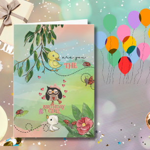 Cartes Pour Fêtes Annuelles Hibou et Caneton de Jardin Fantaisiste