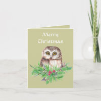 Hibou mignon général de Noël petit, salutation
