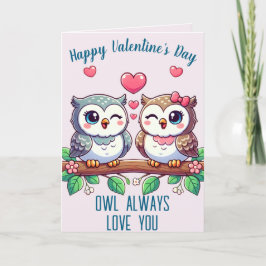 Cartes Pour Fêtes Annuelles Hibou t'aime toujours