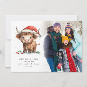 Cartes Pour Fêtes Annuelles Highland Cow 2026 Calendrier Photo Joyeux Noël