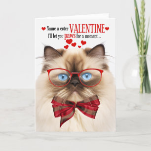 Cartes Pour Fêtes Annuelles Himalayan Chat Feline Humour Saint-Valentin