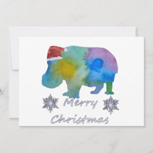 Cartes Pour Fêtes Annuelles Hippo de Noël