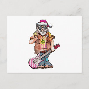 Cartes Pour Fêtes Annuelles Hippy Père Noël dit "Cool Yule"